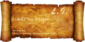 Lukáts Ilona névjegykártya